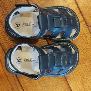 Navy Blue Little Mae's Boutique Leather Sandals 6